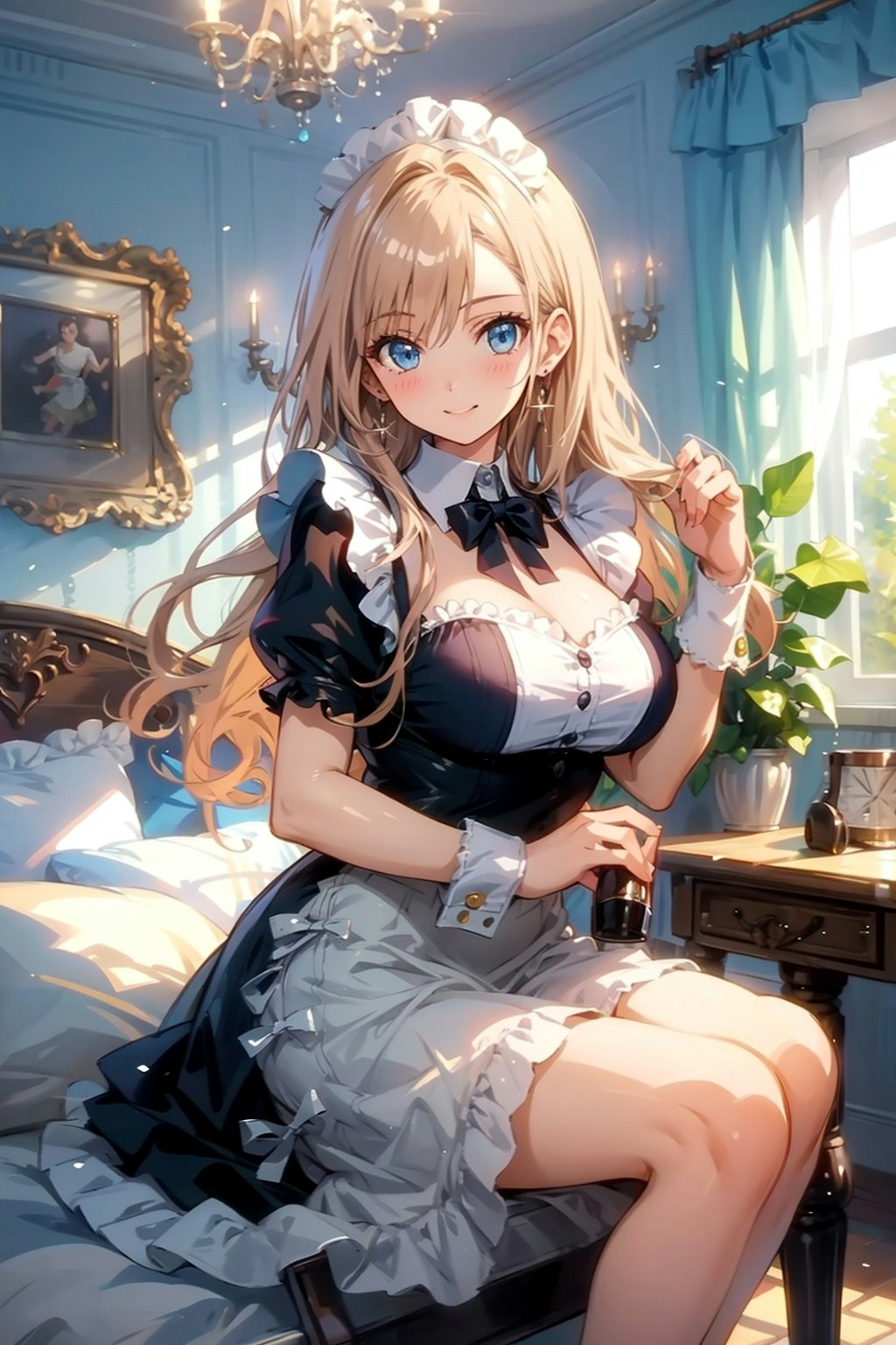 ロングヘアの美少女メイド