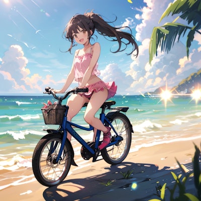 海辺のサイクリングってきもちいいね！