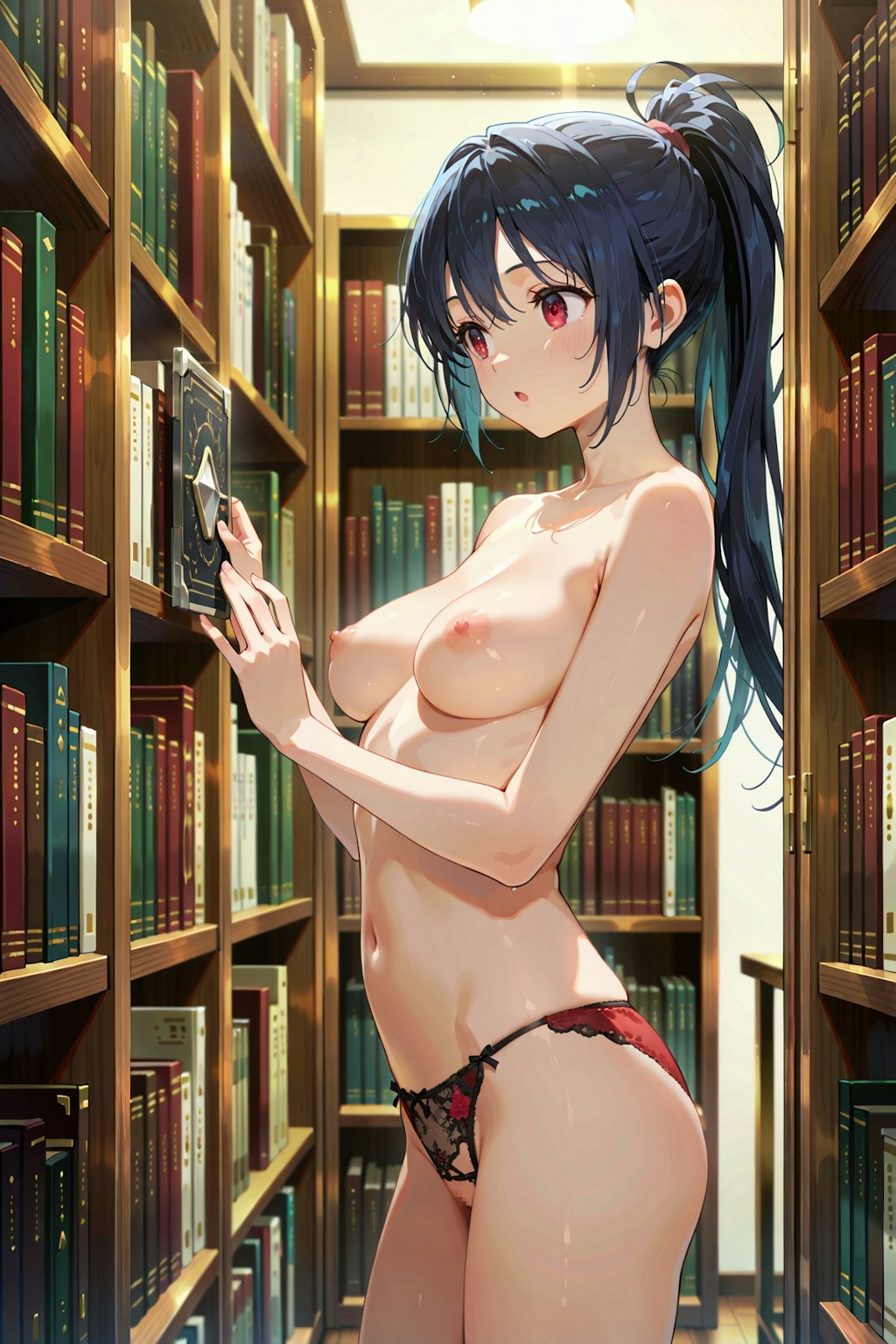 書棚の奥でヒミツの撮影会 Y709