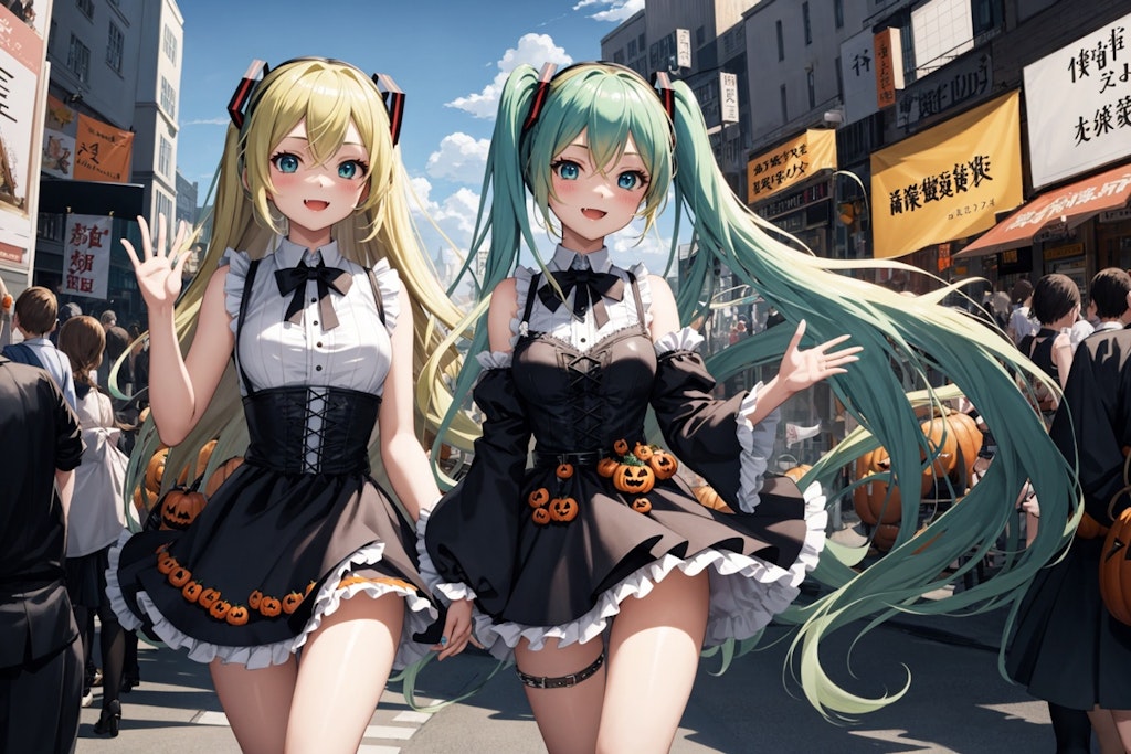 ちちぷいちゃんと初音ミクでハロウィンパーティを散策　その3