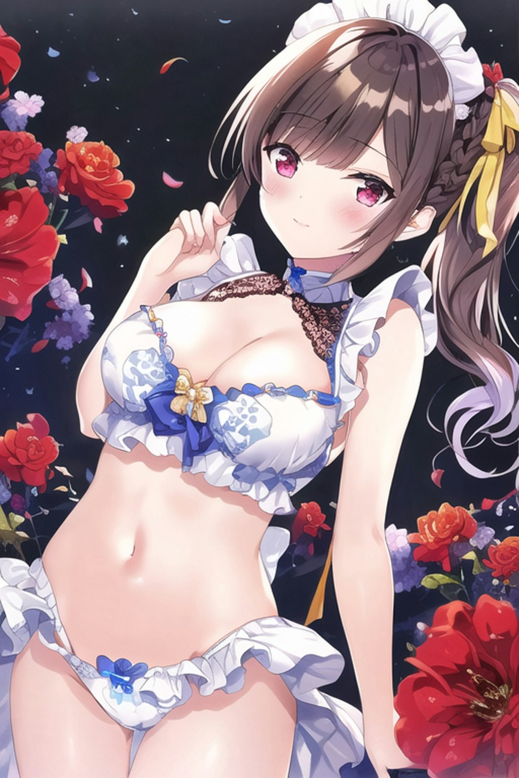 Flower Print Red Maid