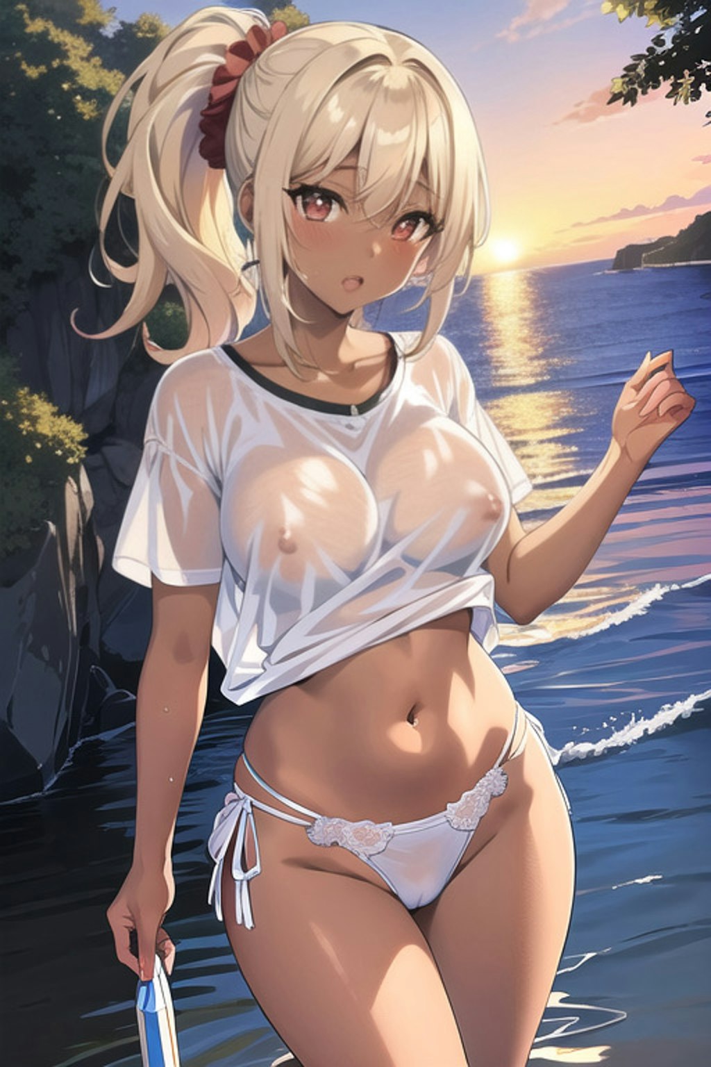 濡れ透け褐色ギャルズ