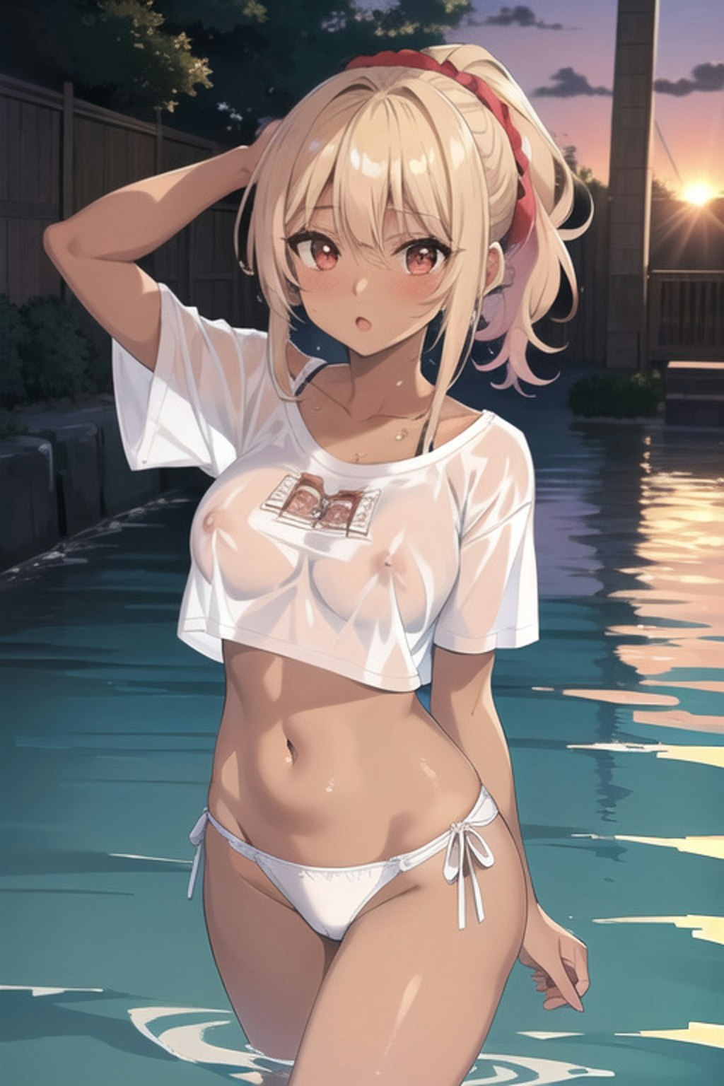 濡れ透け褐色ギャルズ