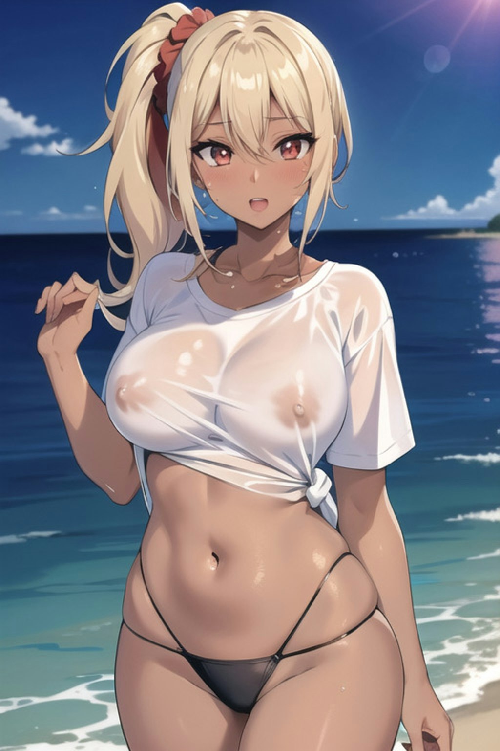 濡れ透け褐色ギャルズ