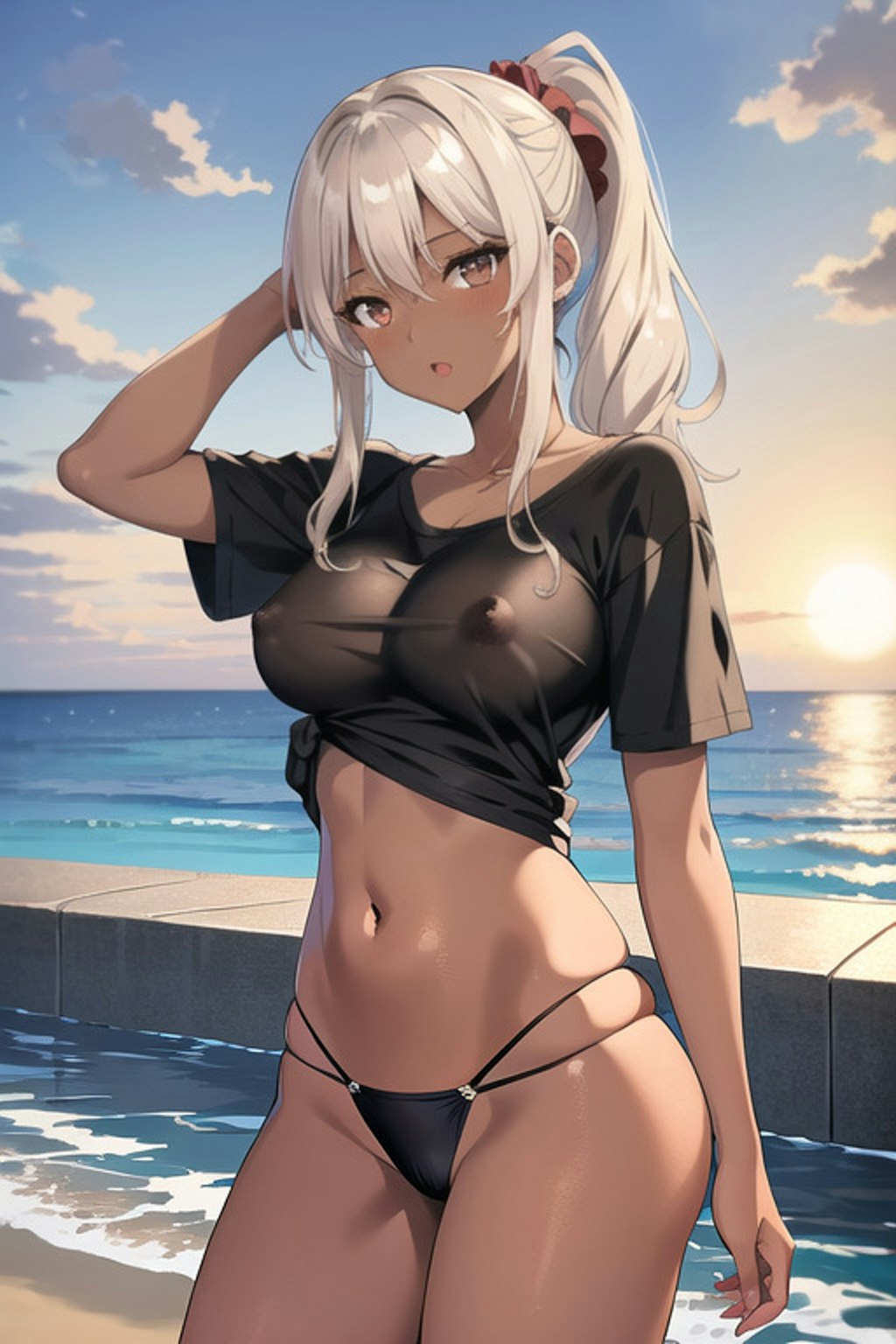 濡れ透け褐色ギャルズ