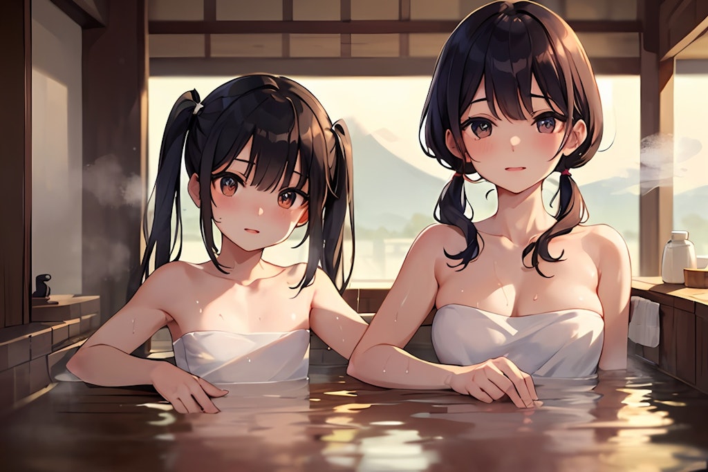 姉妹と混浴