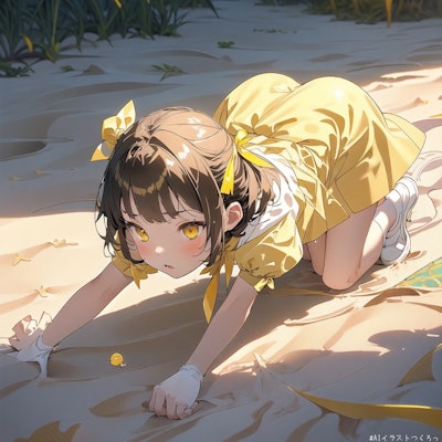 砂遊びは楽しいニャ〜