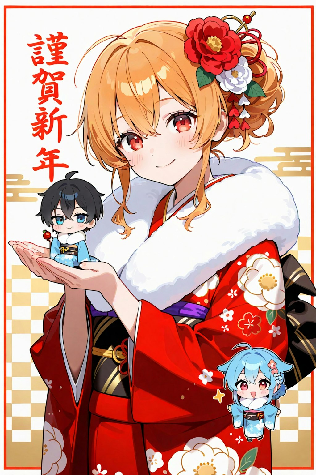 推しのちびキャラと新年のあいさつ