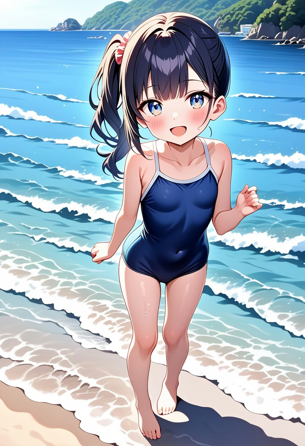 スク水黒髪少女