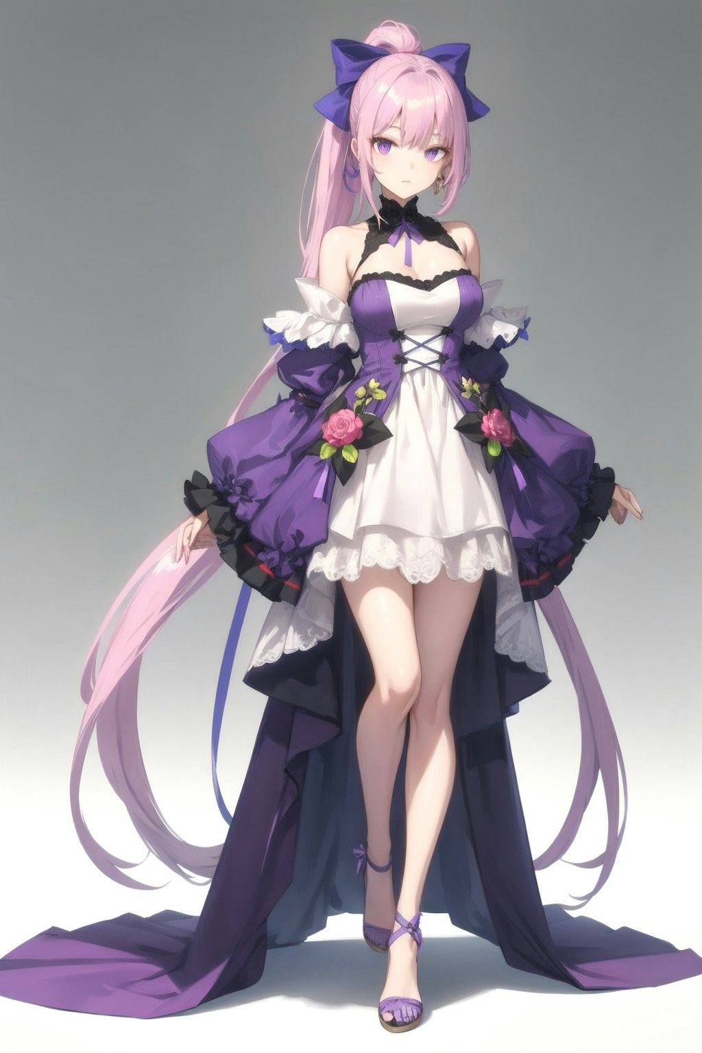 紫色のドレス
