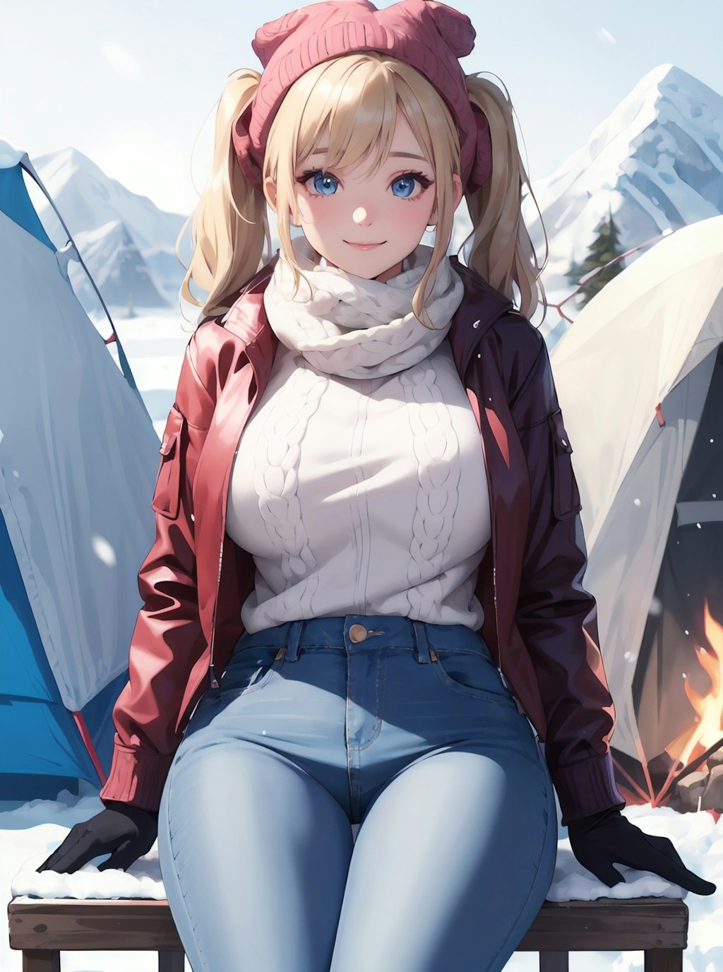 雪山キャンプ