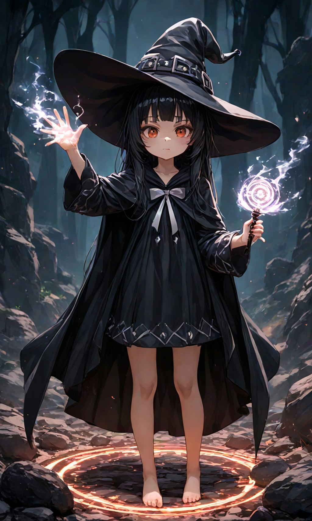 魔女っ子ちゃんの魔法の練習