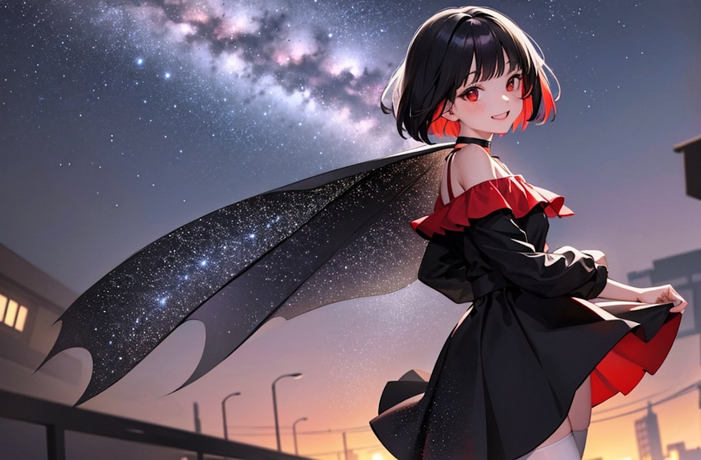 夜空と美少女