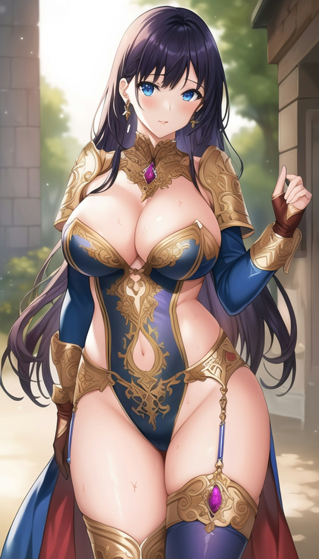 ファンタジー風赤髪ショート美女