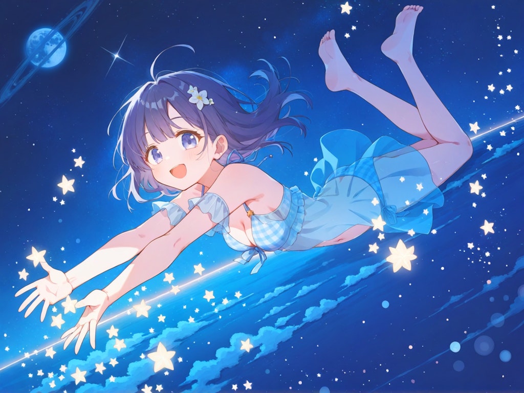 星を追って宇宙遊泳
