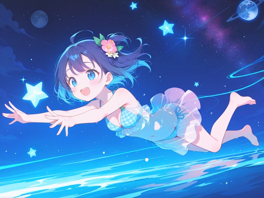 星を追って宇宙遊泳
