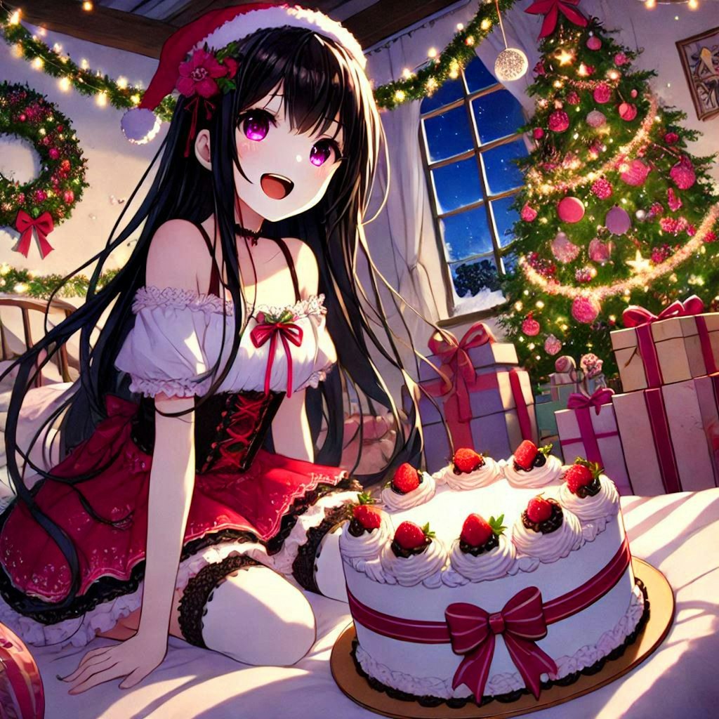 クリスマスケーキと、黒髪ロング少女★その2(11枚)