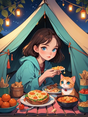 猫とキャンプ