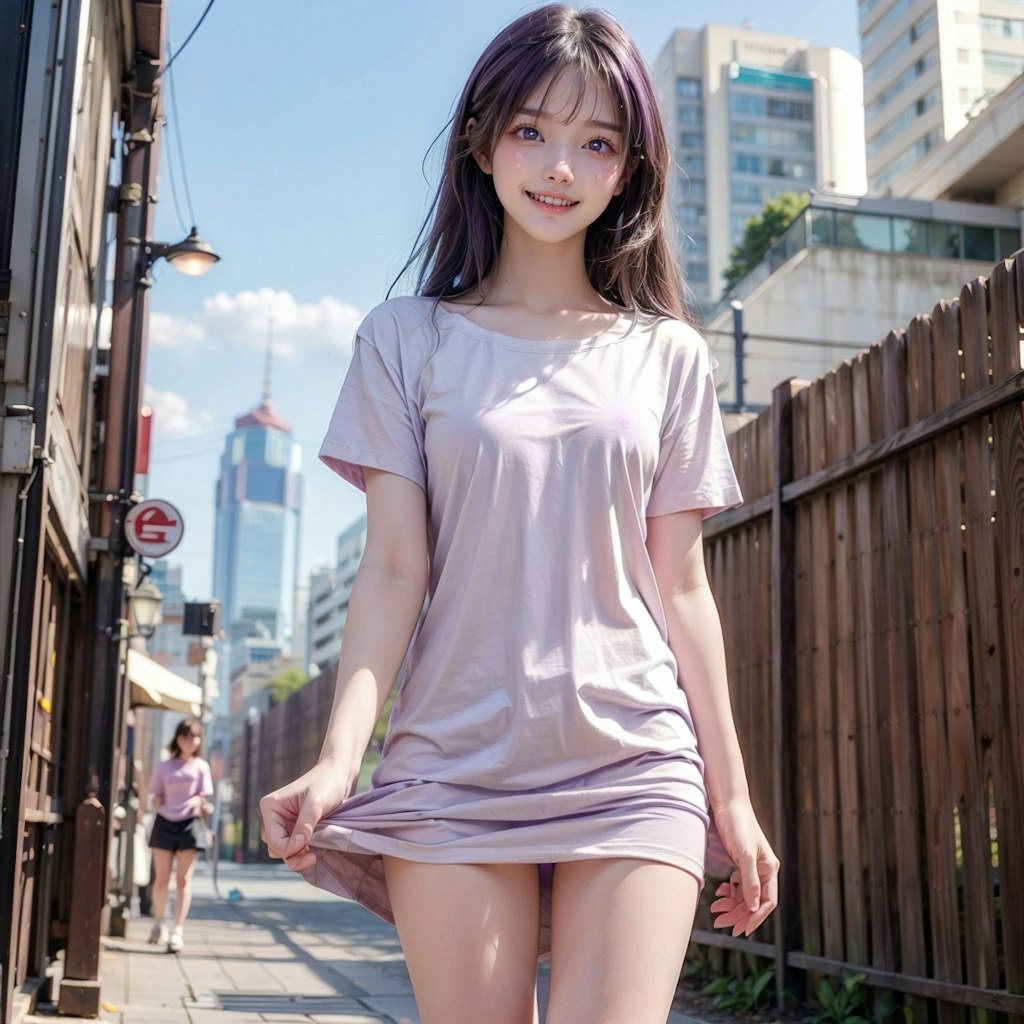 Tシャツでお出かけなの