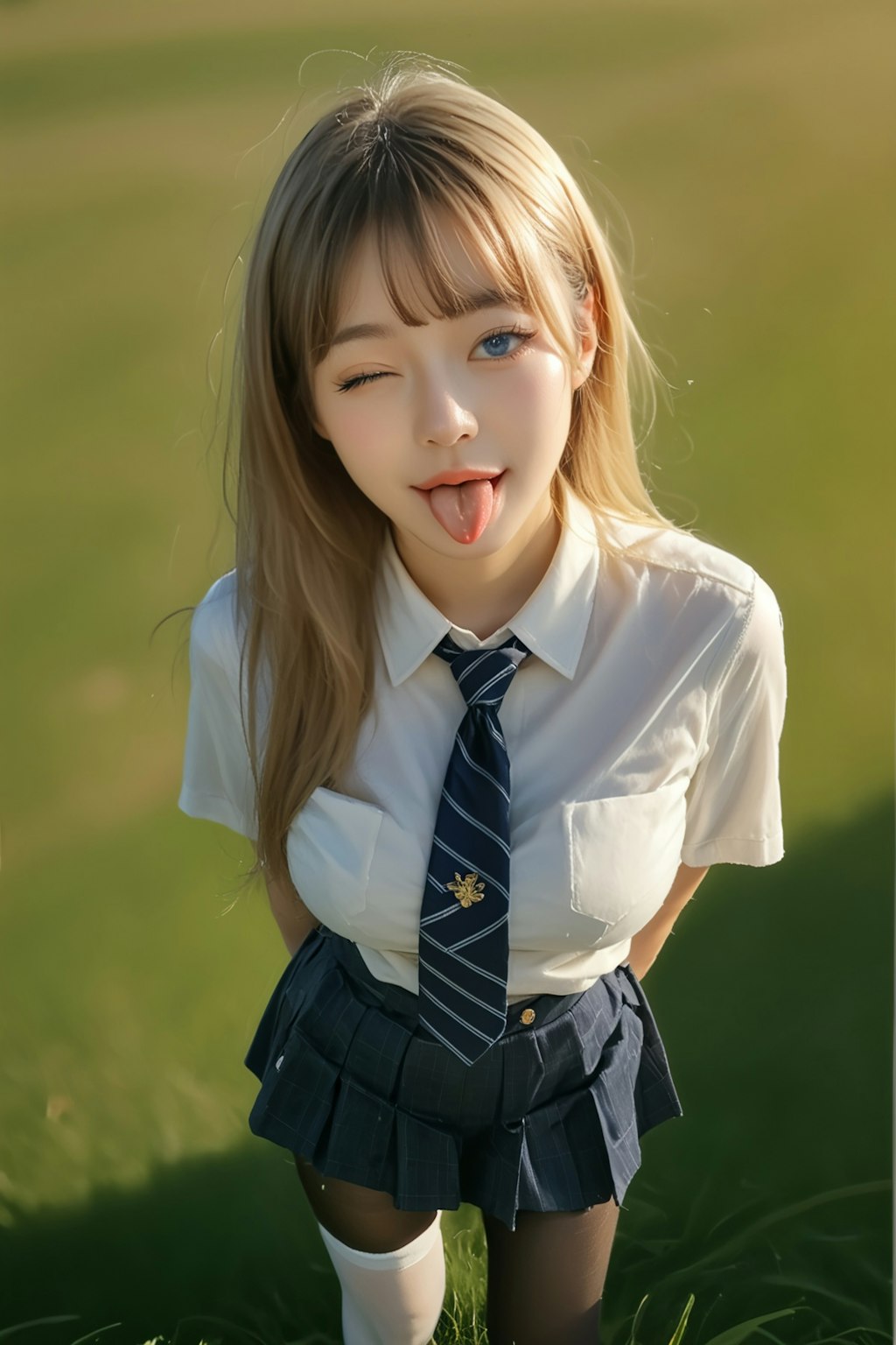 wink, Tongue out,