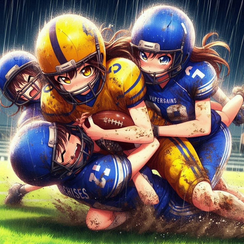 🏈泥まみれの女子アメフト 100