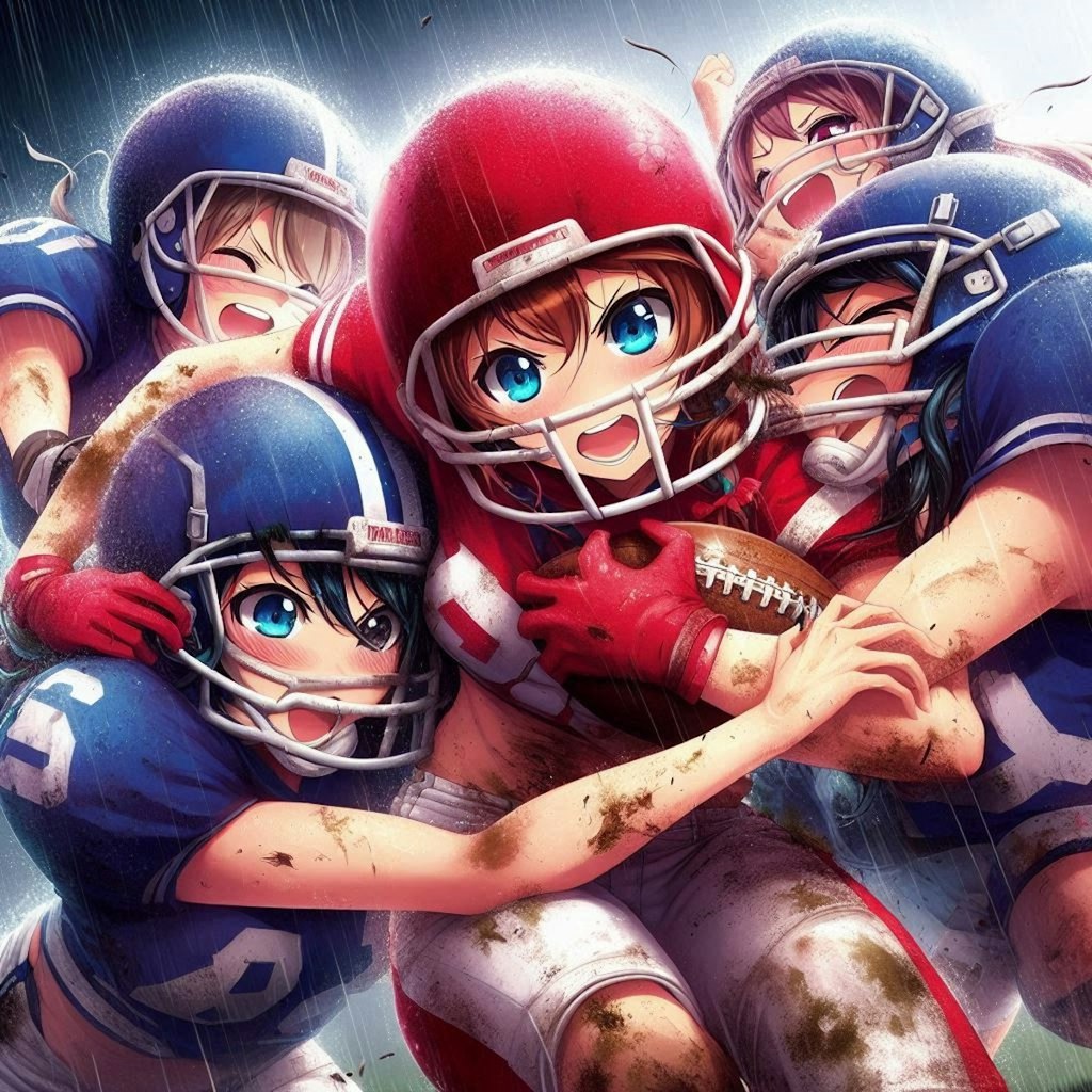 🏈泥まみれの女子アメフト 100