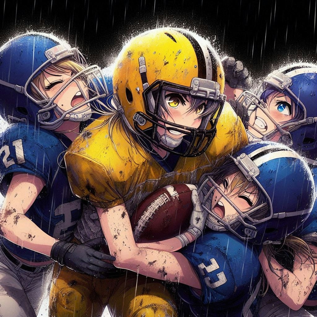 🏈泥まみれの女子アメフト 100