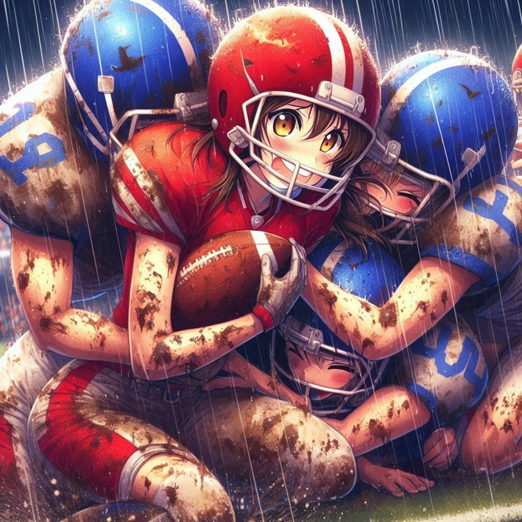 🏈泥まみれの女子アメフト 100