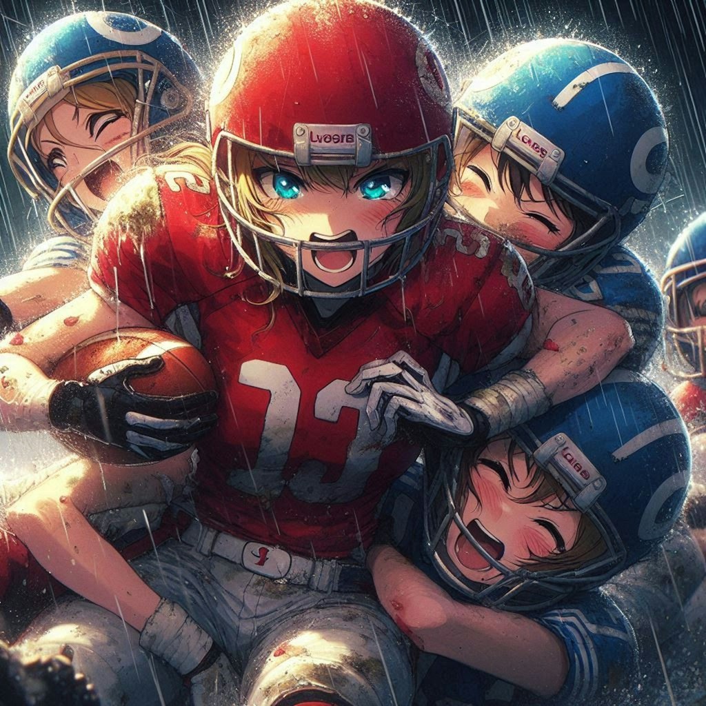 🏈泥まみれの女子アメフト 100