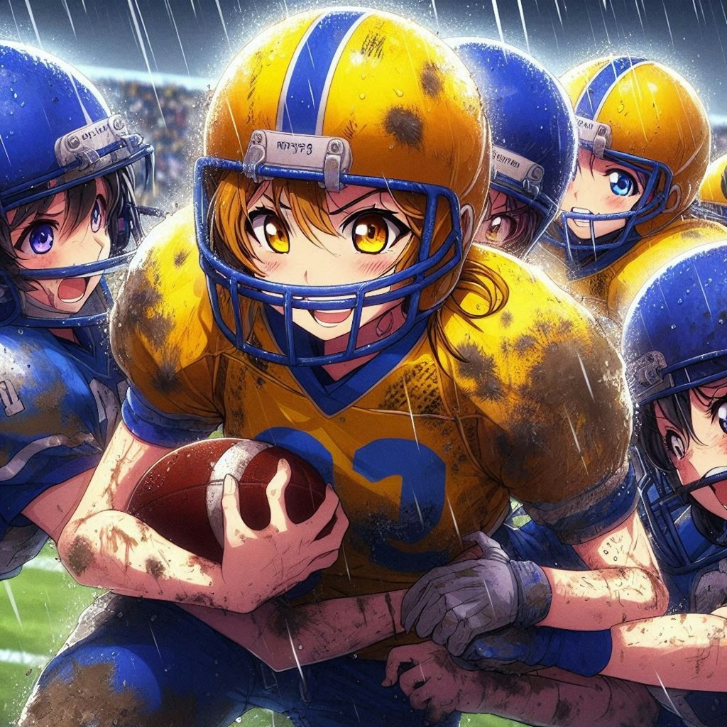 🏈泥まみれの女子アメフト 100