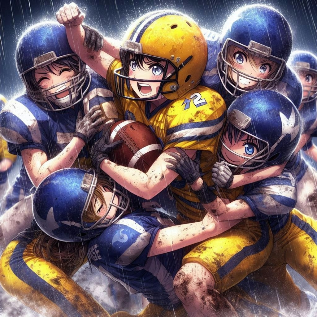 🏈泥まみれの女子アメフト 100