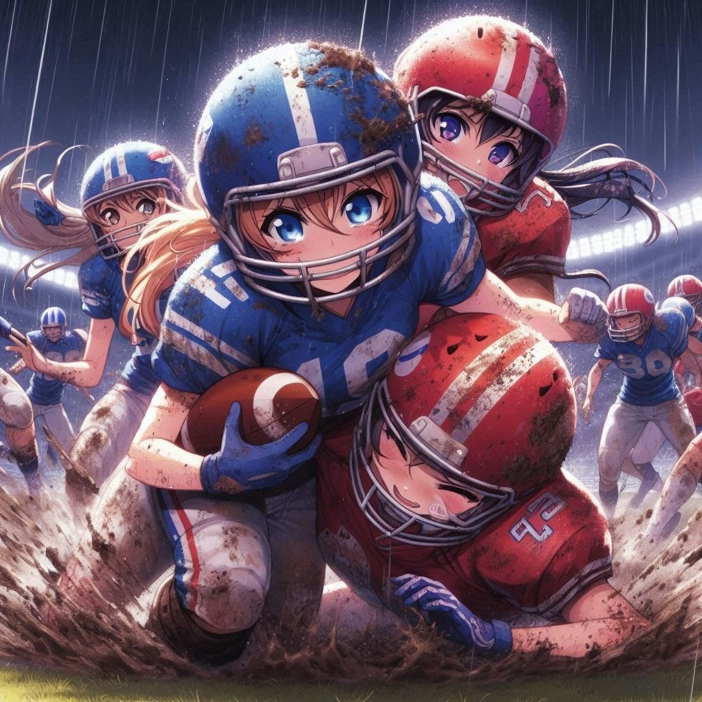 🏈泥まみれの女子アメフト 100