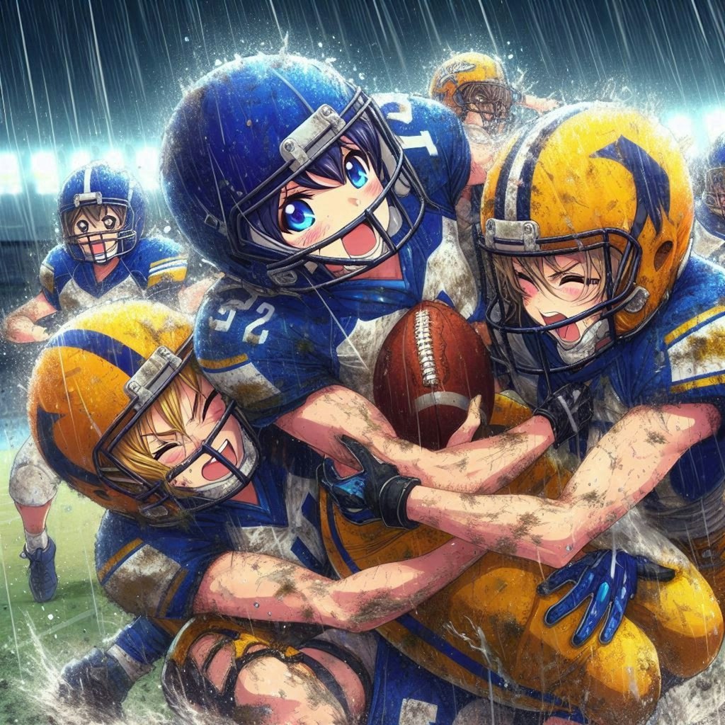 🏈泥まみれの女子アメフト 100