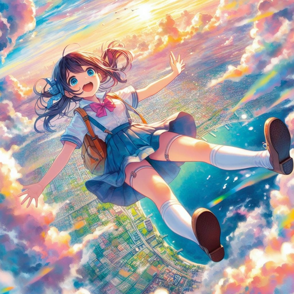 空を飛ぼう（水彩画）