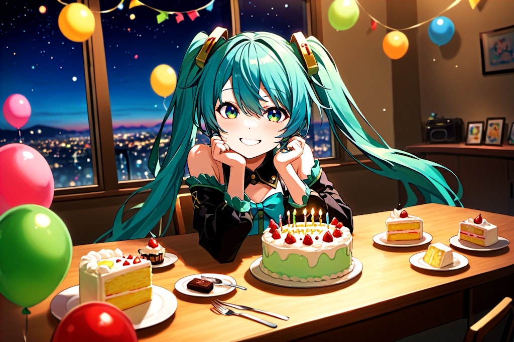 Miku, Happy Birthday!!(SDXL)_2