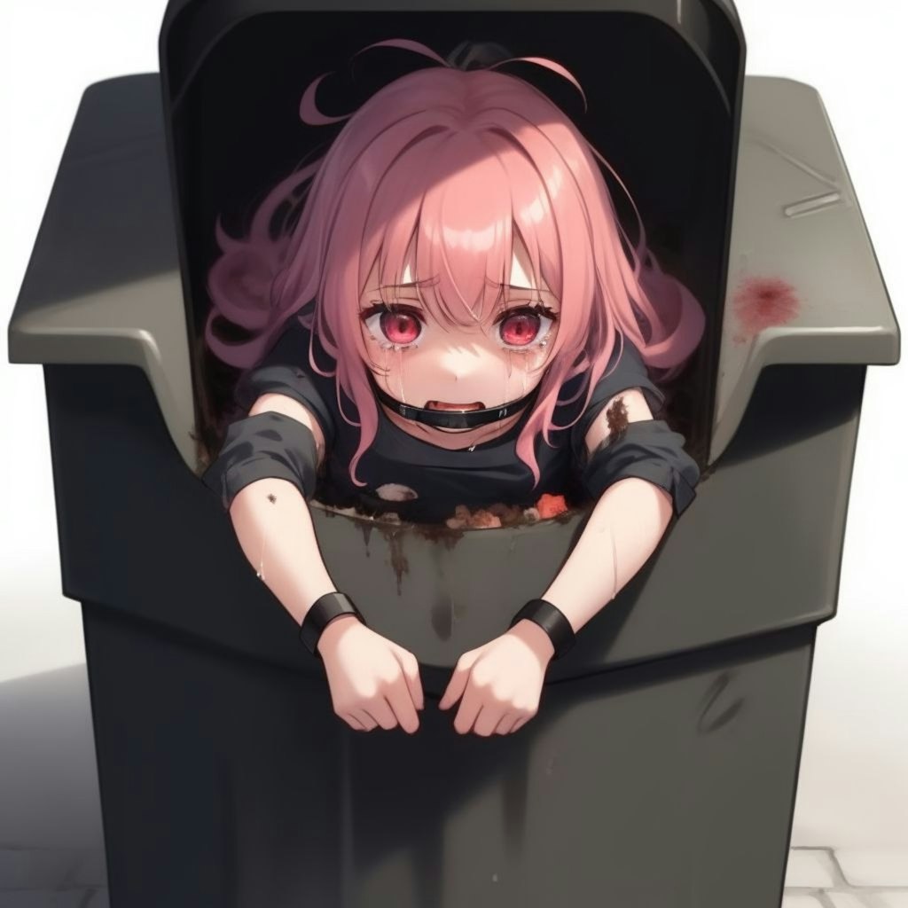 Girl dumped in the trash ゴミ箱に捨てられた女の子