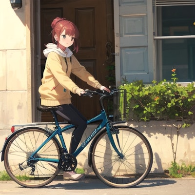 女の子と自転車