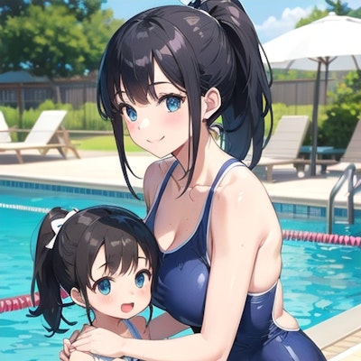 妻と娘の水着