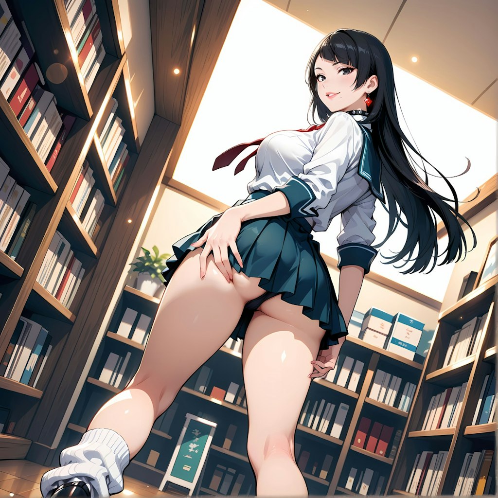 先輩、見えそうです