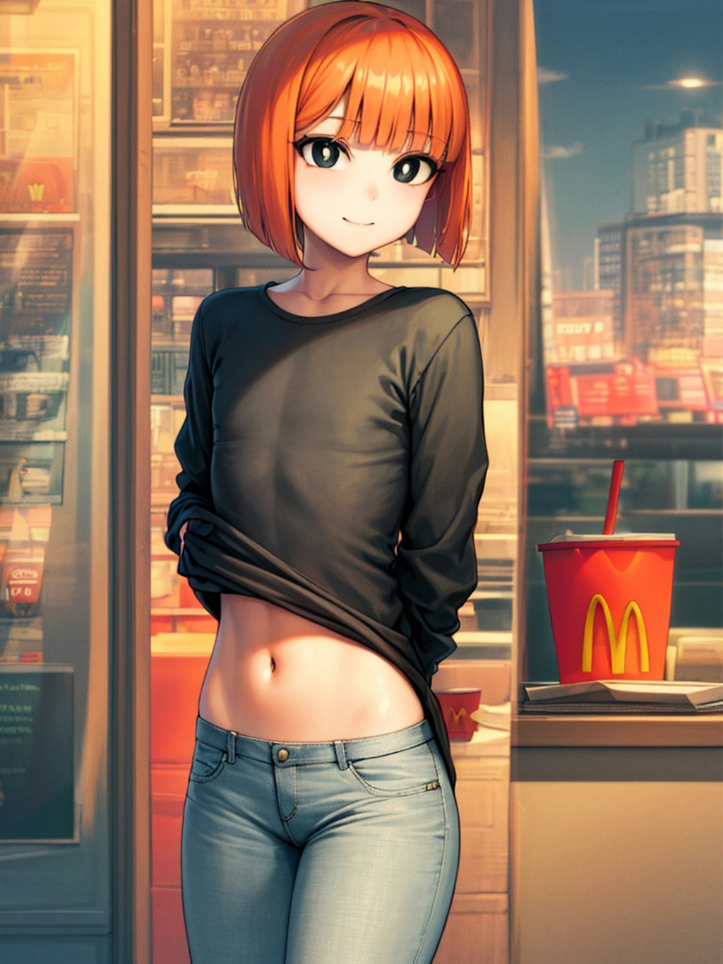 【貧乳画像】例の夜マックのママさん