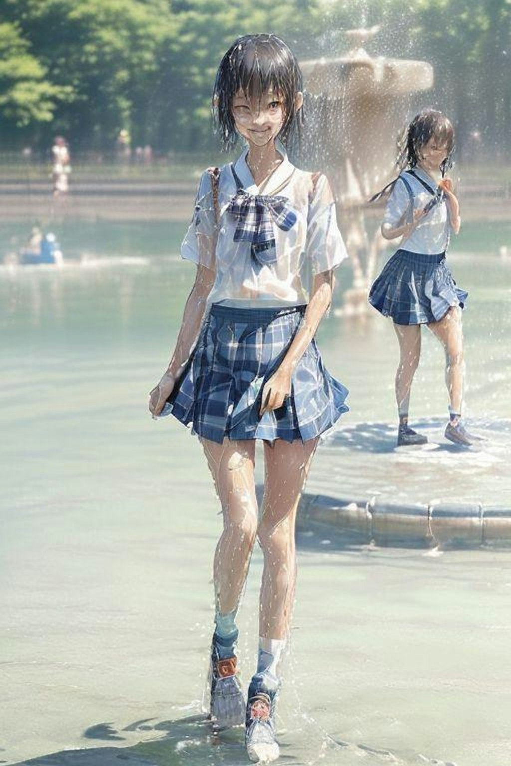 噴水で遊ぶ女子高生スタイル色々詰め合わせ
