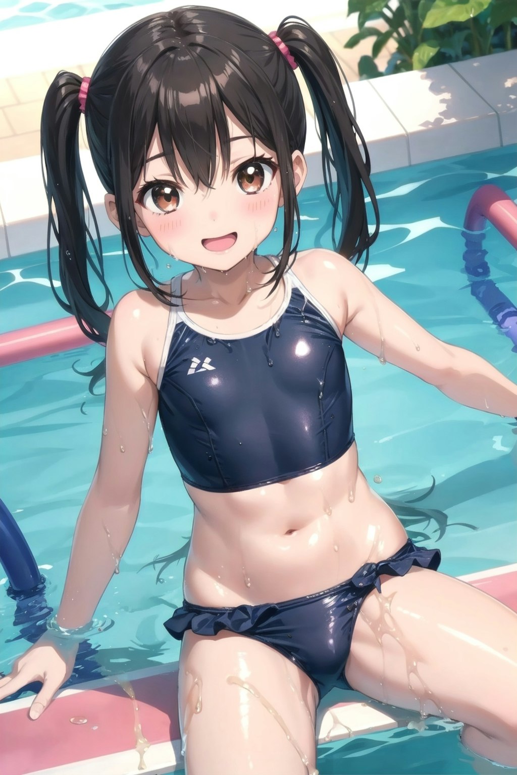 水着にお着替え少女