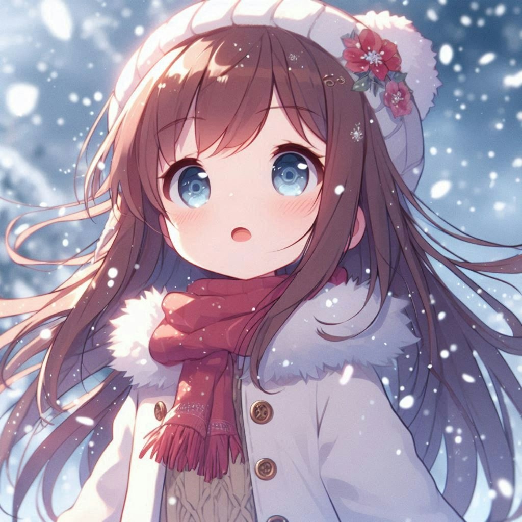 降り積もる雪と小さな女の子