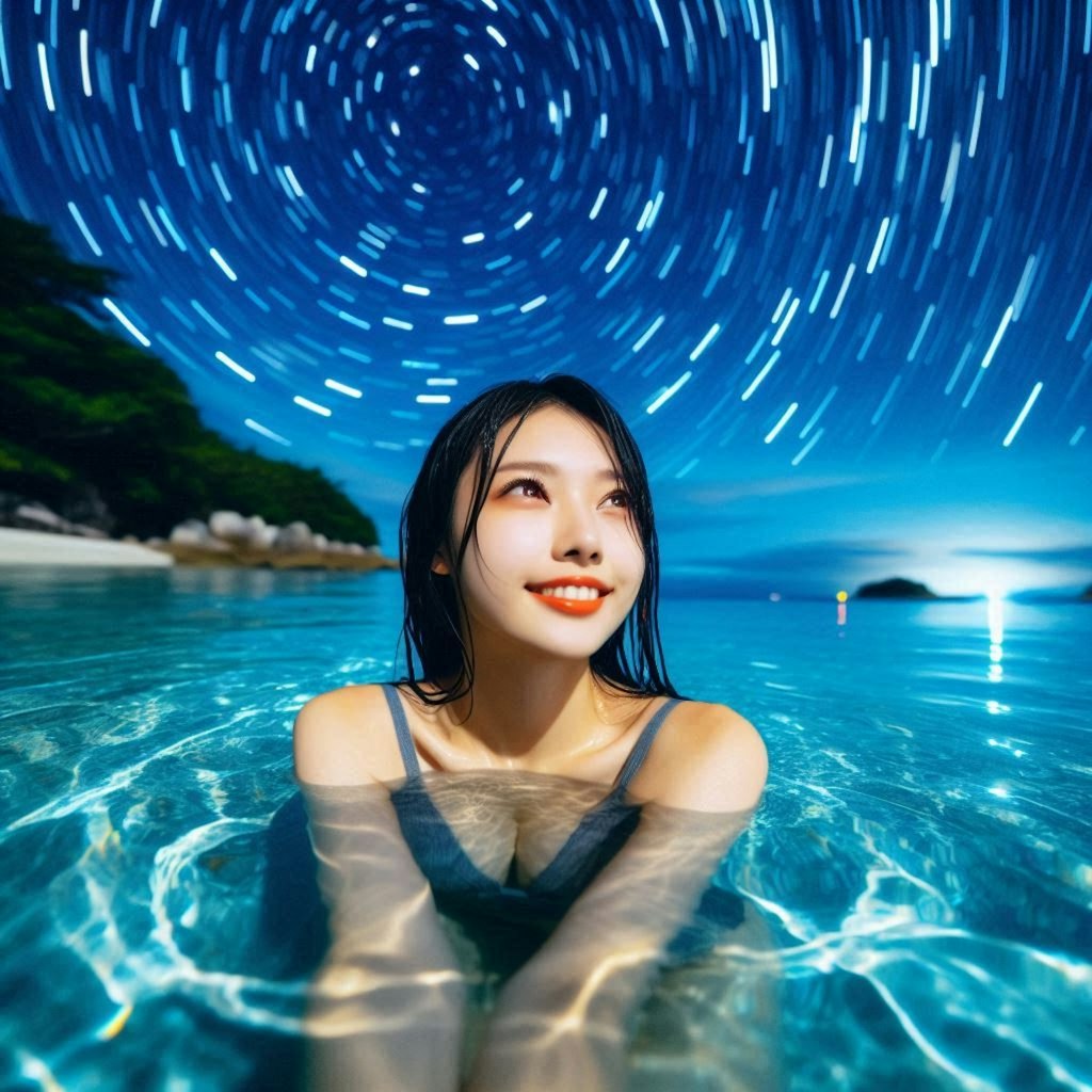 星空の海水浴