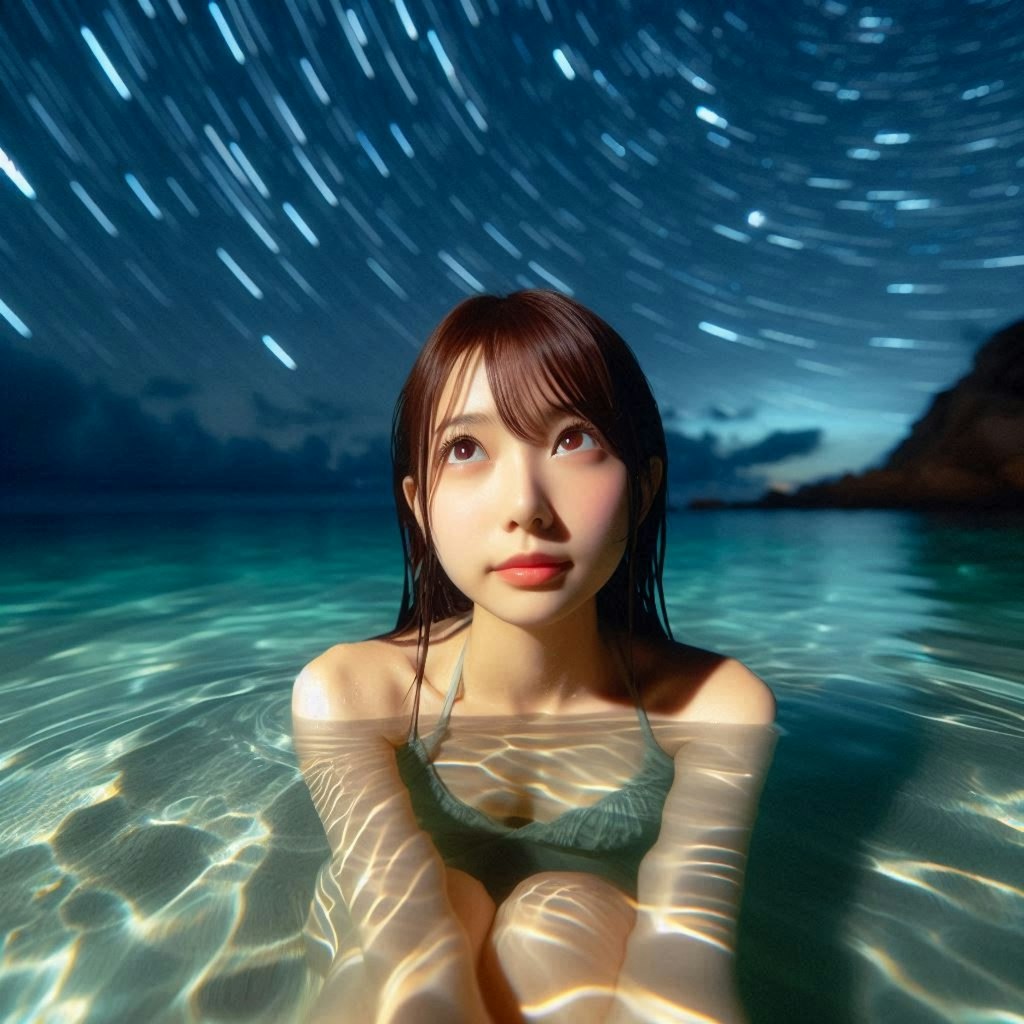 星空の海水浴