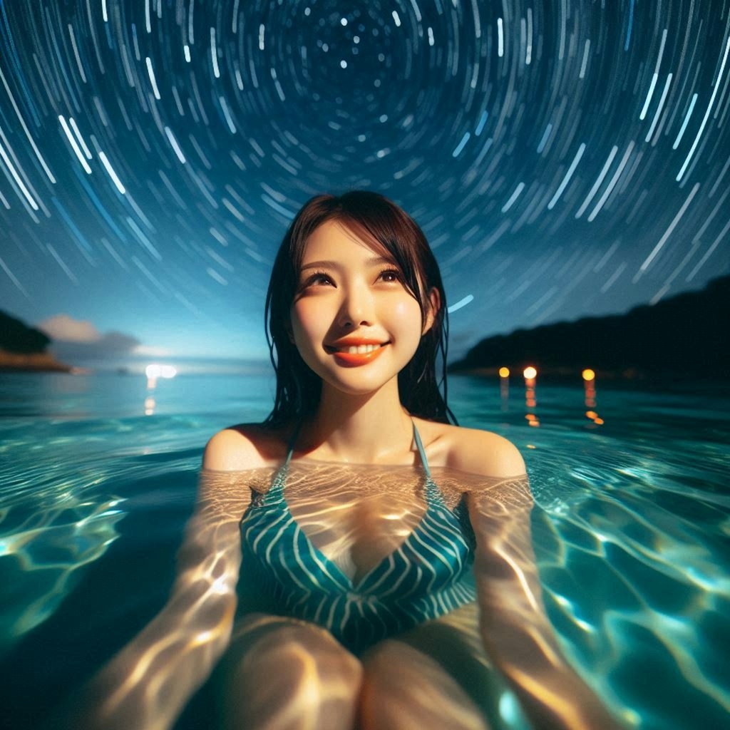 星空の海水浴