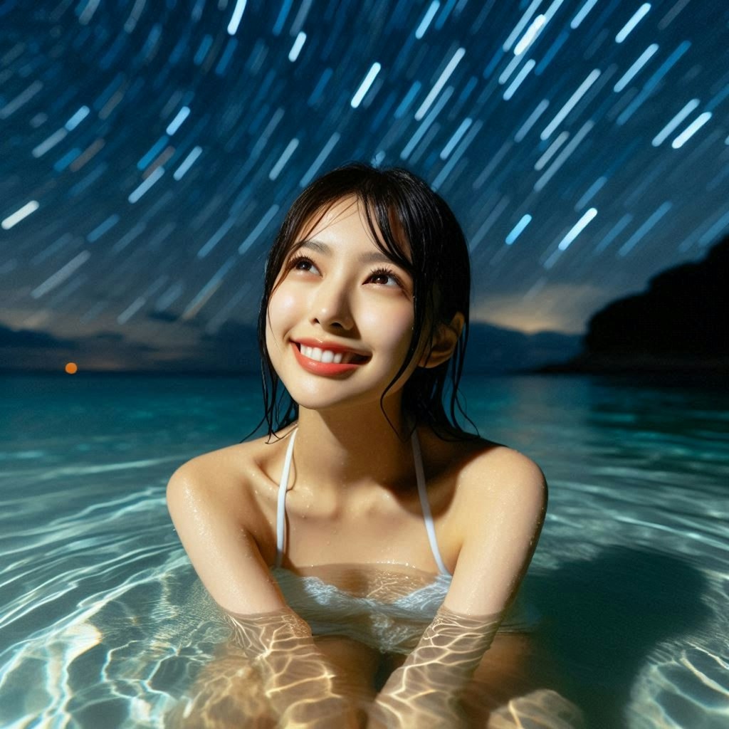 星空の海水浴