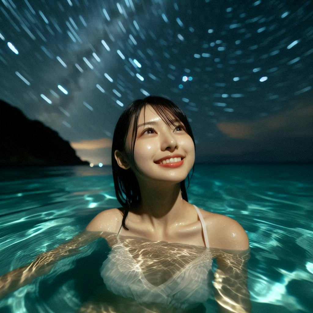 星空の海水浴