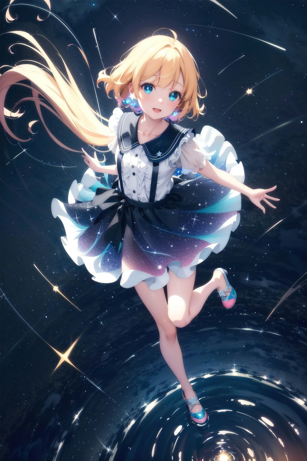 星を見上げる少女