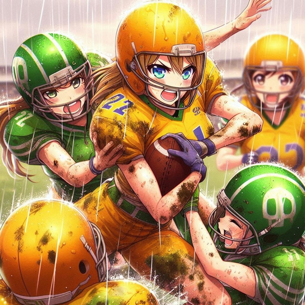 🏈泥まみれの女子アメフト 114